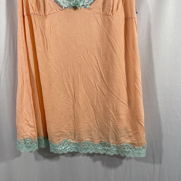 NEW PJ Salvage [ Medium ] Lace Trim Jersey‎ Camisole in Orange/Aqua Blue - Picture 6 of 12